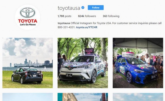 Toyota,  Instagram